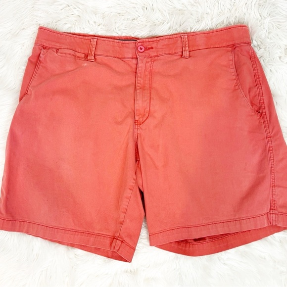 FOUNDRY ORANGE FLAT FRONT CHINO SHORTS YOUNG MENS SZ 44 - Picture 1 of 7
